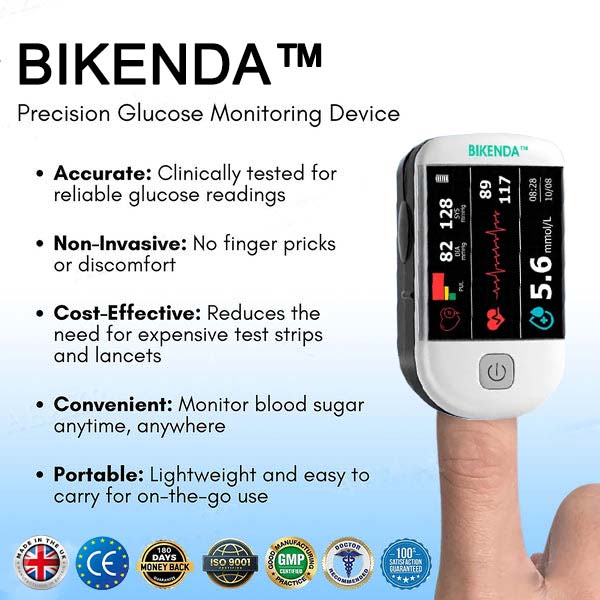 Bikenda™ Next-Generation Intelligent Multifunctional Non-Invasive Laser Blood Glucose Met er [99.9% Accuracy]