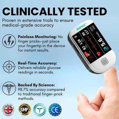 Bikenda™ Next-Generation Intelligent Multifunctional Non-Invasive Laser Blood Glucose Met er [99.9% Accuracy]